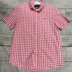 NWT vineyard, vine, pink, and white checked  button down shirt  size Medium